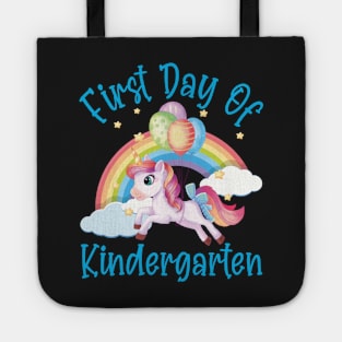 Bonny Unicorn and Rainbow | First Day of Kindergarten Tote