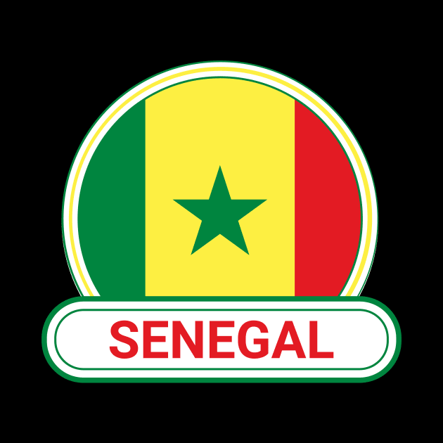 Senegal Country Badge - Senegal Flag by Yesteeyear