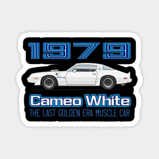 Factory Colors-Cameo White w. Blue Graphics Magnet