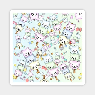 cute cat dango riceball pattern Magnet