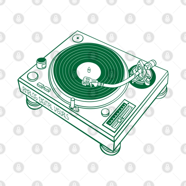 Turntable (Cadmium Green Lines) Analog / Music by Analog Digital Visuals