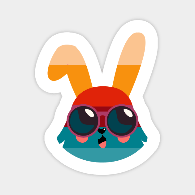 Retro Bunny with glasses  - Cute rabbit in glasses Magnet by Salahboulehoual