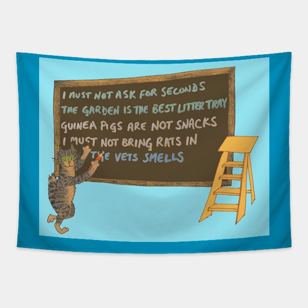 Cat Pays Homage to Bart Simpson Tapestry by MrTiggersShop