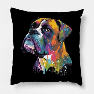 Boxer Dog Art Pillow