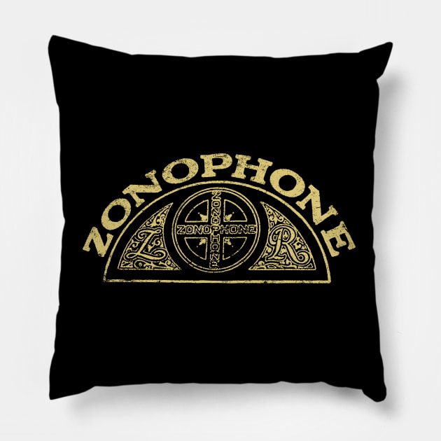 Zonophone Records Pillow by MindsparkCreative