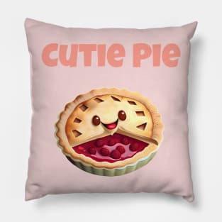 Cutie Pie Graphic Pun Cute Phrase Design Pillow