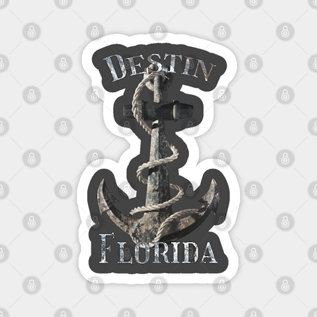 Destin Florida Vacation Nautical Anchor Sailing Magnet by macdonaldcreativestudios