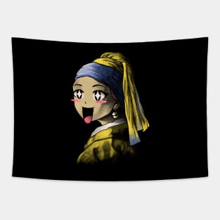 Kawaii with a Pearl Earring Tapestry