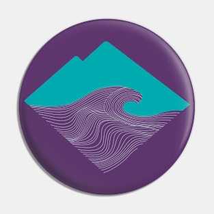 Mountain Wave Teal Pin