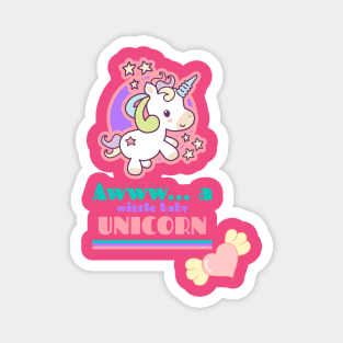 Awww... a wittle baby Unicorn Magnet