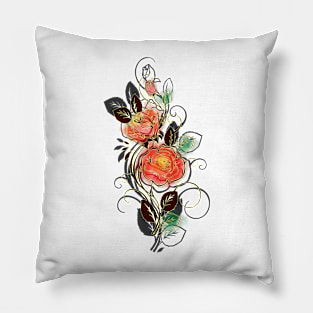 Passion Unleashed: Red Rose Empowerment Pillow