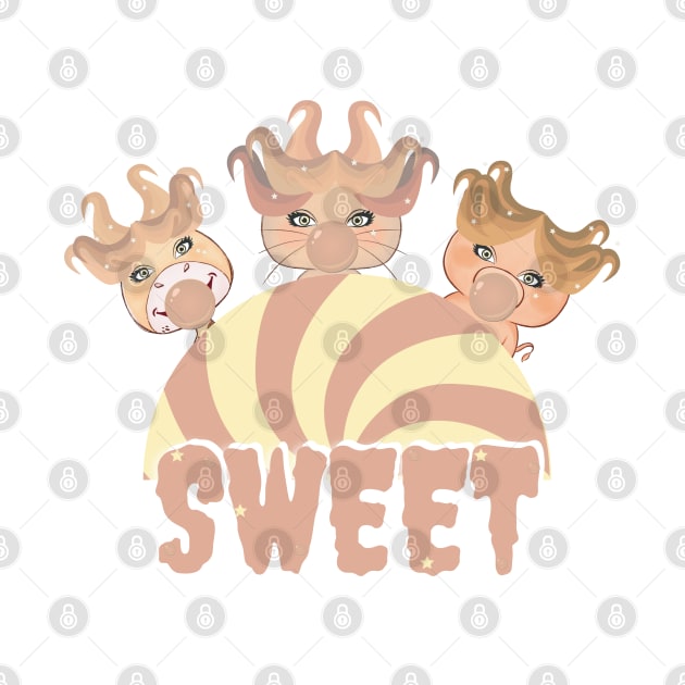 Funny Bubbles Sweet Animal by crearty art