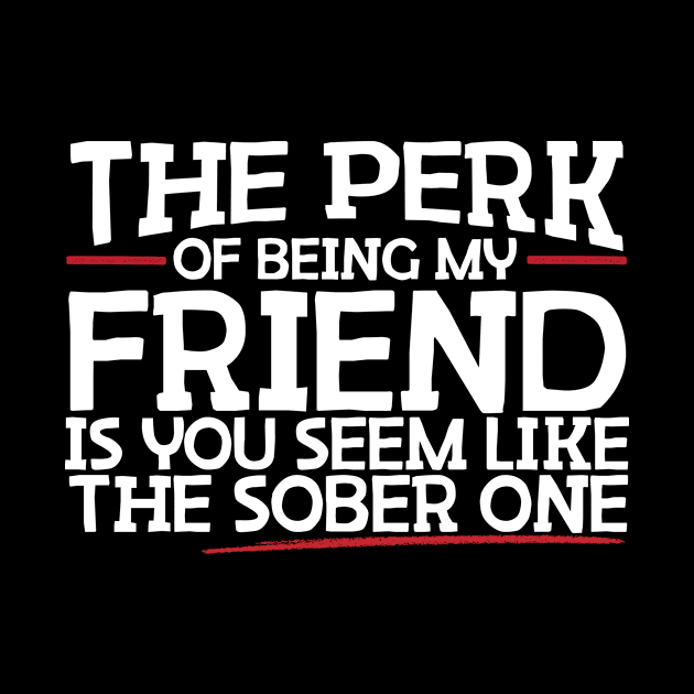 The Perk Of Being My Friend Is You Seem Like The Sober One by thingsandthings