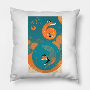 Floral Flower Fox Yoga Pillow