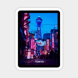 Tokyo Street Neon Synthwave Magnet