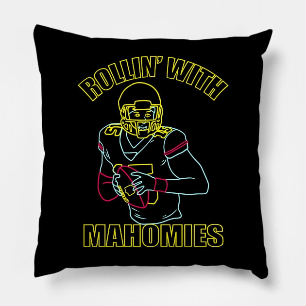 Rollin' with Mahomes Pillow by Zivanya's art