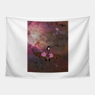 Bat Girl in Space Tapestry