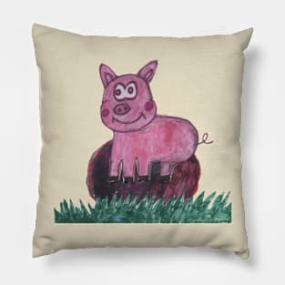 Funny Piglet in Puddle Pillow