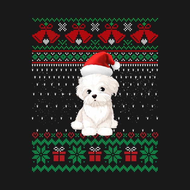 Funny Maltese Dog Lover Hats Ugly Christmas Sweater Gifts by Maccita