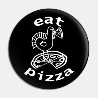 White Line Drawing Turkey Eating Pizza For Thanksgiving Pin