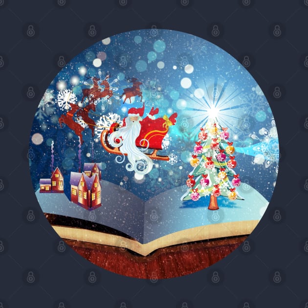 Magic book with Christmas tree and Santa by AnnArtshock