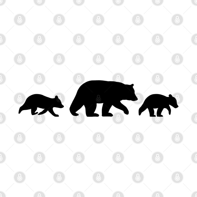 Grizzly Bear Family Silhouettes | Mama Bear with Cubs by Coffee Squirrel