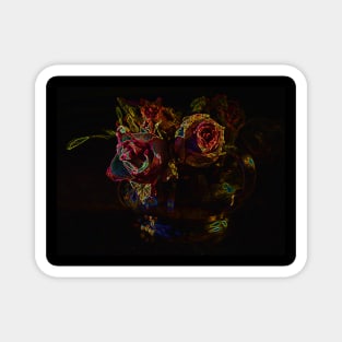 Black Panther Art - Flower Bouquet with Glowing Edges 8 Magnet
