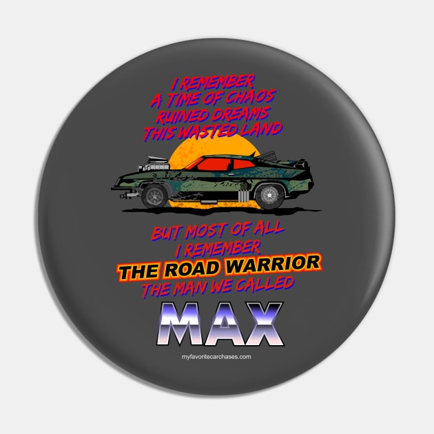 Road Warrior Mad Max 2 Retro 80s Shirt Pin by Bullitt1