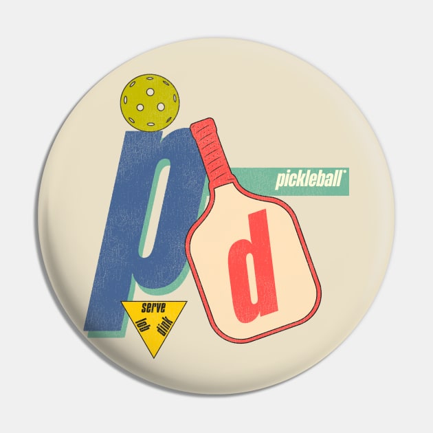 Pickleball 90s Style Graphic Pin by darklordpug