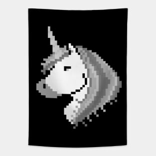 Pixel White Unicorn with Grey Mane Tapestry