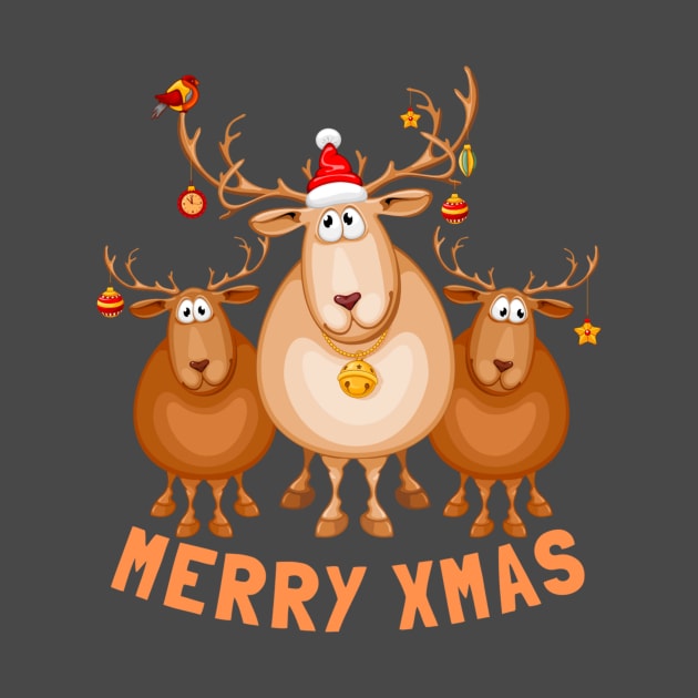 Funny Reindeer Xmas Apparel by Topher's Emporium