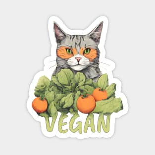 Vegan cat with tomatoes Magnet
