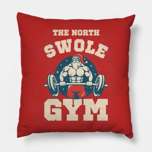 Bodybuilding North Swole Gym Buff Santa Pillow