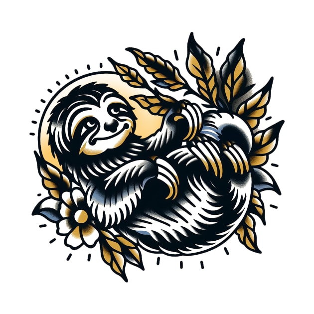 Sloth tattoo flash design by WPHmedia