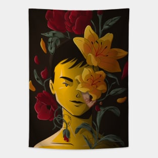 Floral Fantasy woman Tapestry