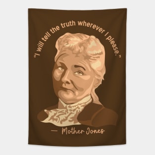 Mother Jones Portrait and Quote Tapestry