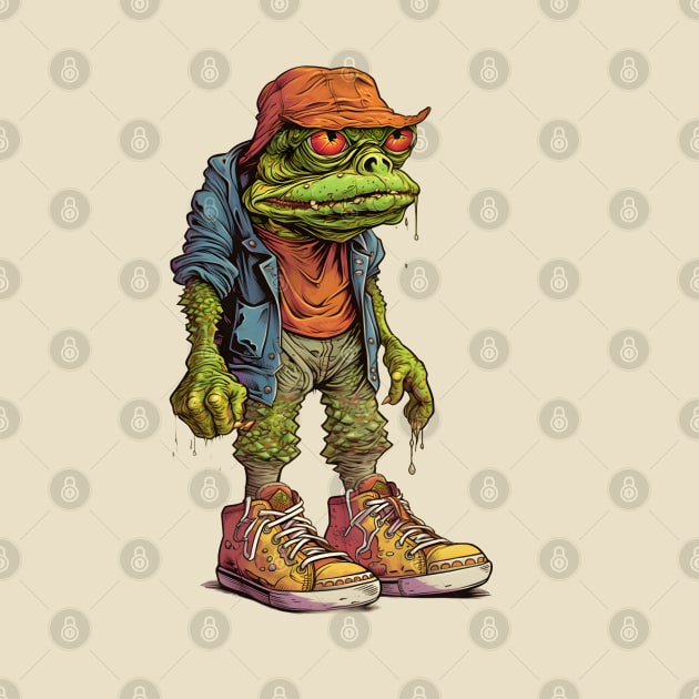 Mr. Frog, frog illustration, toad, amphibi man by BloomInOctober