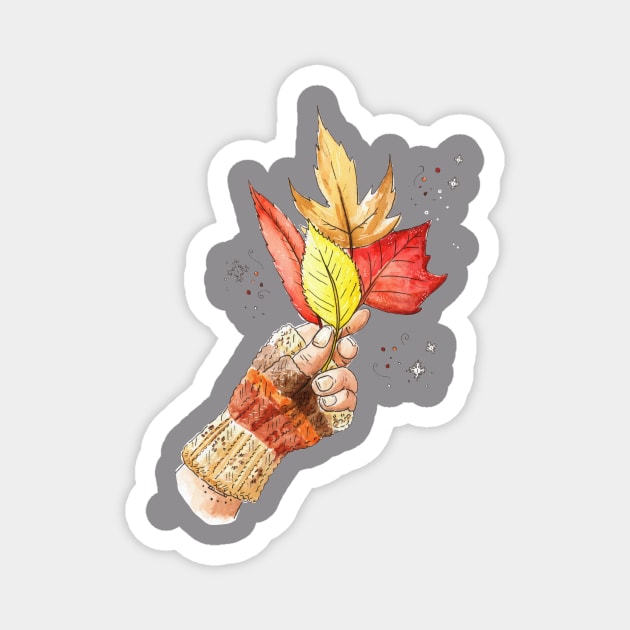 Fall Leaves Magnet by Vicky Kuhn Illustration