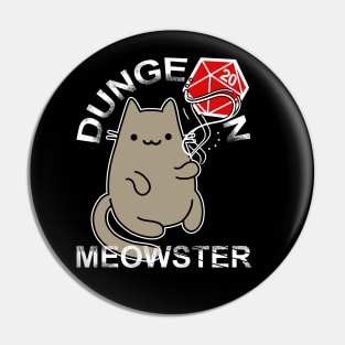 Dungeon Meowster Nerdy Gamer Cat Dice 20 DnD Pin