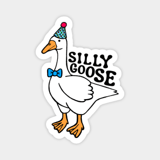 Silly Goose Wearing Birthday Hat Magnet