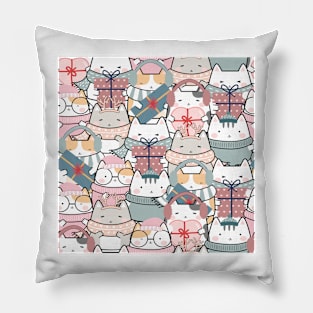 Christmas Cute Cats Pattern Pillow