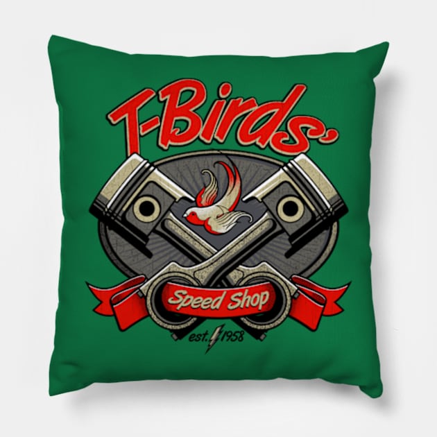 T-Birds' Speed Shop Pillow by RubyRed