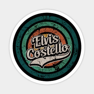 Elvis Costello // Retro Circle Crack Vintage Magnet