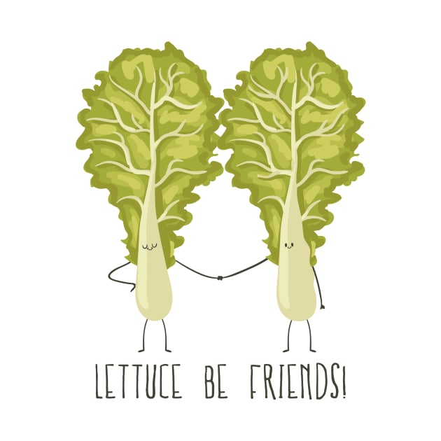 Lettuce Be Friends- Funny Vegetable Gifts by Dreamy Panda Designs