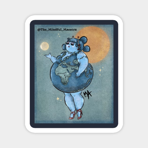 Mother Earth (with background) Magnet by The Mindful Maestra