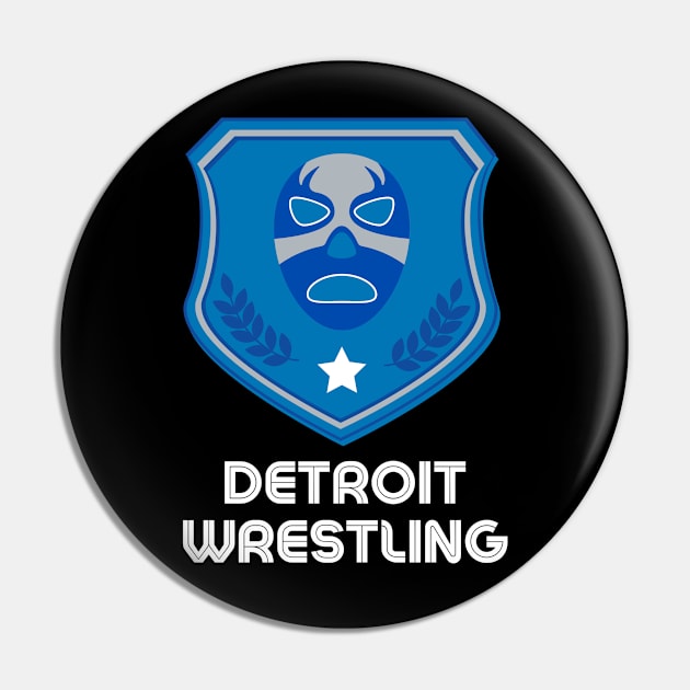 Detroit Wrestling "Hilo Blue" Pin by DDT Shirts