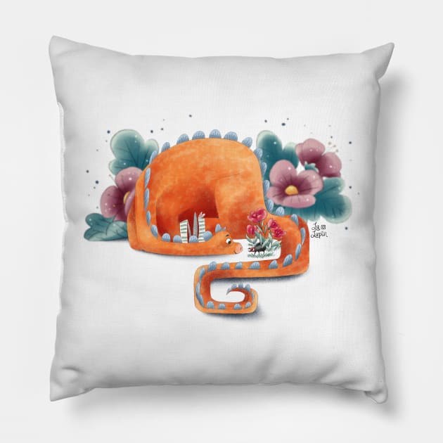 Dinosaurs Pillow by Lu Lapin