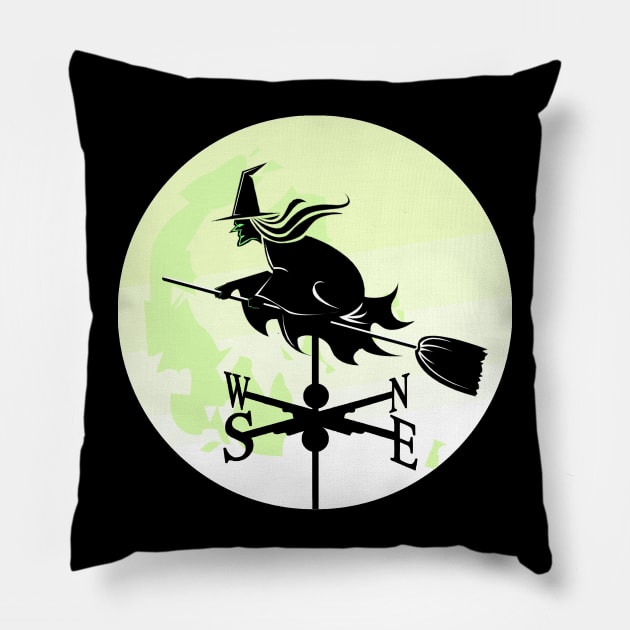 Witch Moon Weathervane Pillow by Nuletto