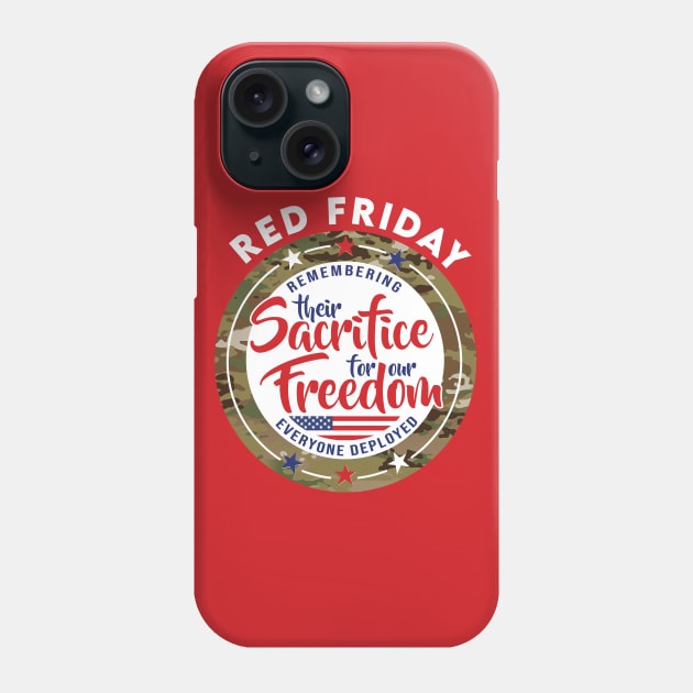Red Friday Deployed Military Phone Case by figandlilyco