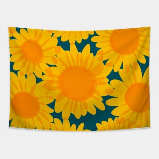 Sunflowers gold illustration Tapestry